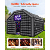 Inflatable Nightclub Party Tent 19.7 x 16.4 x 12 ft with Lights